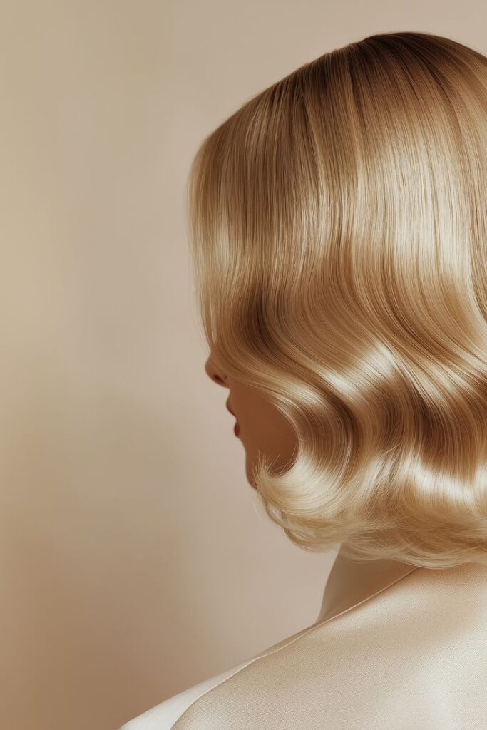 blonde wavy bob hair